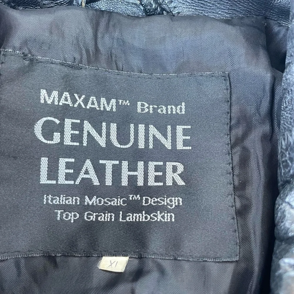 Vintage maxam genuine black leather jacket size XL men’s